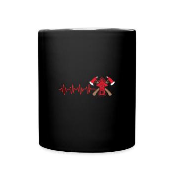 Firefighter Fire Brigade - Full Colour Mug - black - Front