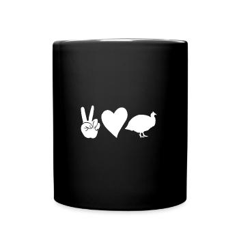 Hühner Hahn Perlhuhn - Tasse einfarbig - Schwarz - Vorne