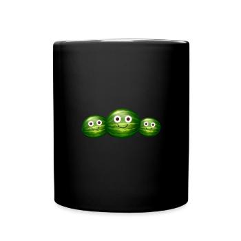 Famille,Melon,Pastèque,Melons - Mug uni - noir - Devant