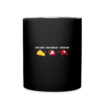 Schweiz Käse - Tasse einfarbig - Schwarz - Vorne