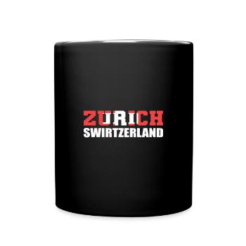 Schweiz Zürich - Tasse einfarbig - Schwarz - Vorne