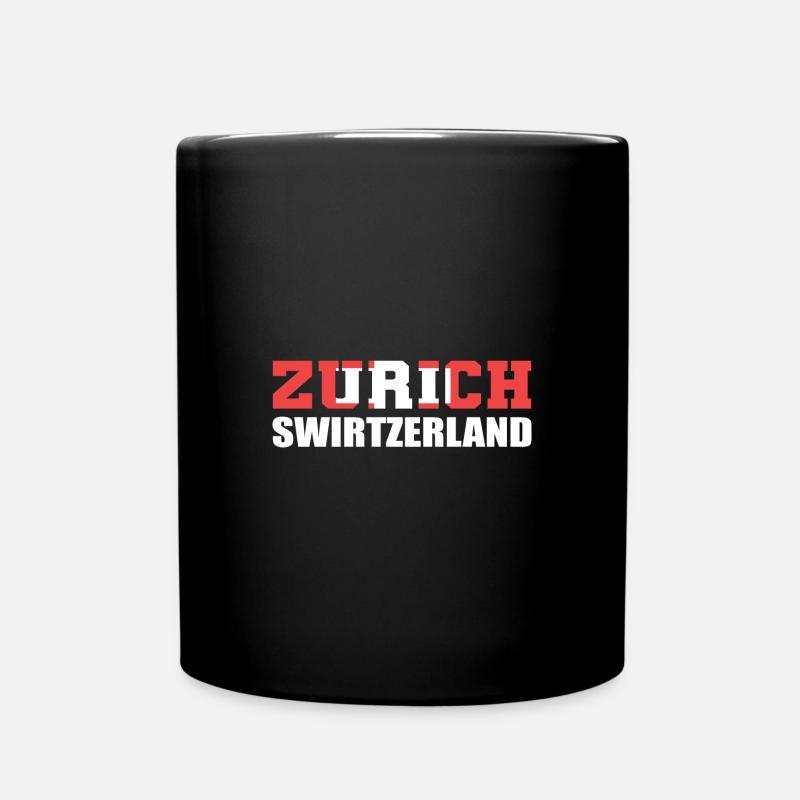 Schweiz Zürich - Tasse einfarbig - Schwarz