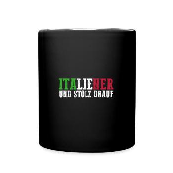 Italiener Italien - Tasse einfarbig - Schwarz - Vorne