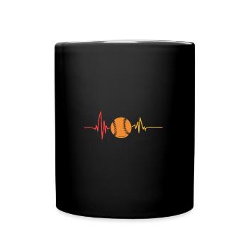 Baseballspieler Herzschlag Baseball - Tasse einfarbig - Schwarz - Vorne