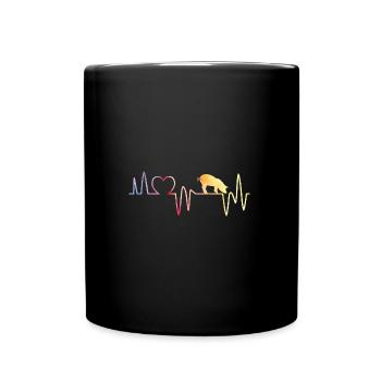 Heartbeat Pig - Full Colour Mug - black - Front