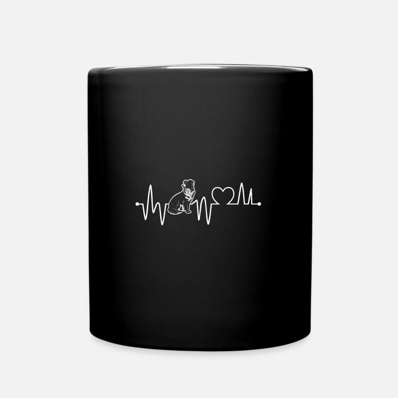 Herzschlag Border Collie - Tasse einfarbig - Schwarz
