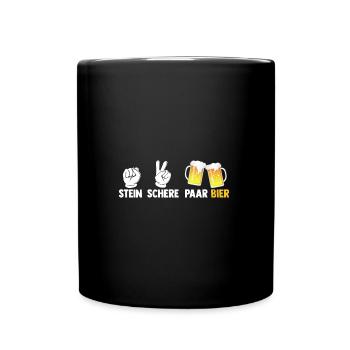 Stein Schere Paar Bier - Tasse einfarbig - Schwarz - Vorne