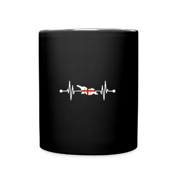 Georgier Herzschlag Georgien - Tasse einfarbig - Schwarz - Vorne