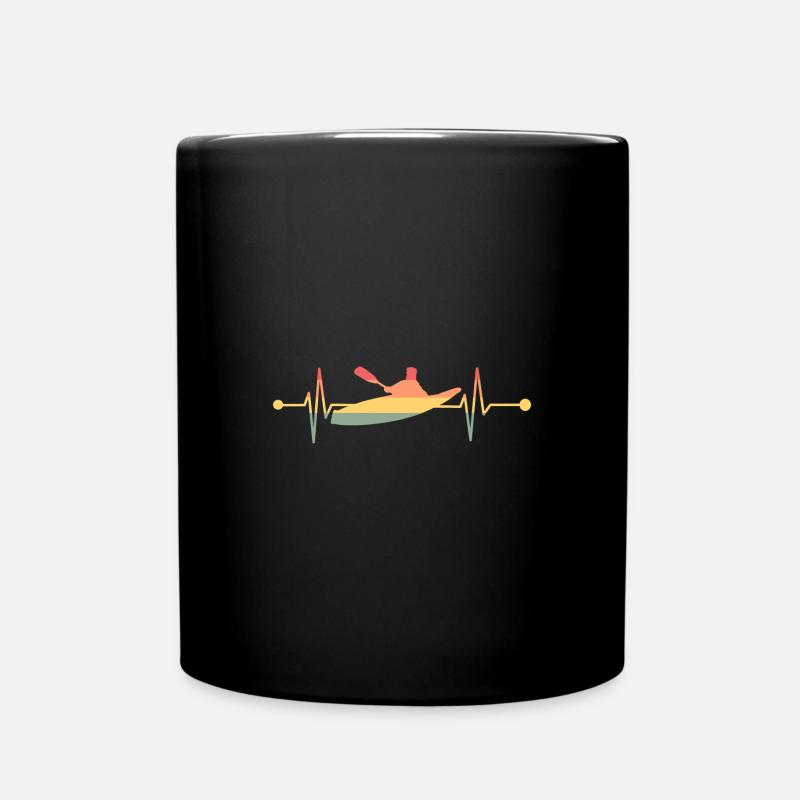Kajak Kajakfahren Herzschlag - Tasse einfarbig - Schwarz