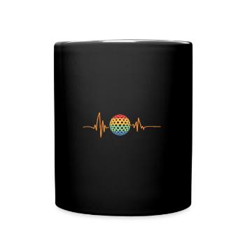 Golfspieler Herzschlag Golf - Tasse einfarbig - Schwarz - Vorne