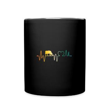 Cow Highland Cattle Cows - Full Colour Mug - black - Front