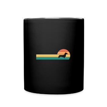 Hund Dackel - Tasse einfarbig - Schwarz - Vorne