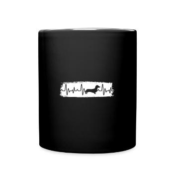 Hund Dackel - Tasse einfarbig - Schwarz - Vorne