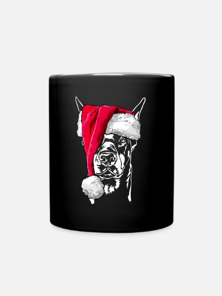Doberman Doberman Christmas - Full Colour Mug - black