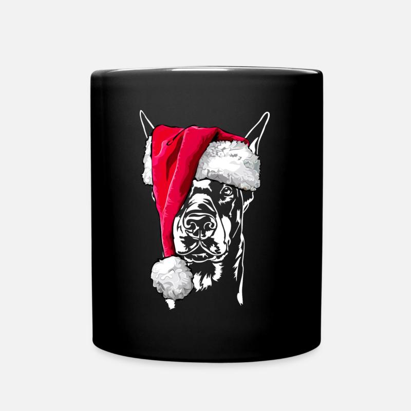 Doberman Doberman Christmas - Full Colour Mug - black