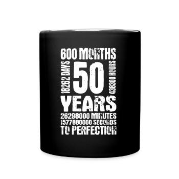 50th Birthday Gift 1972 Retro 50 Years - Full Colour Mug - black - Front
