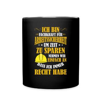 Arbeitssicherheit Sifa Sicherheitskraft - Tasse einfarbig - Schwarz - Vorne