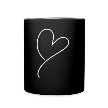 Émoji de coeur esquisse - Mug uni - noir - Devant