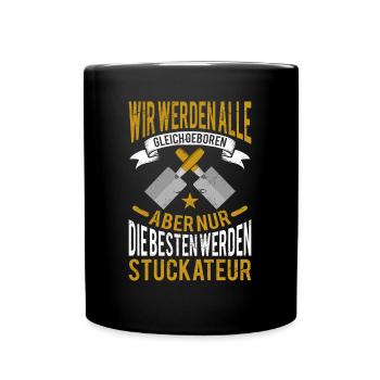 Stuckateur Verputzer Spachtel - Tasse einfarbig - Schwarz - Vorne