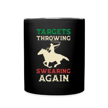 Wilde Westen Western Rodeo Bullenreiten Cowboy - Tasse einfarbig - Schwarz - Vorne