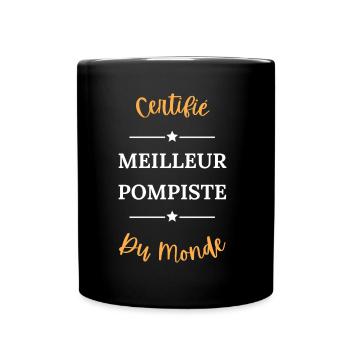 Certifié meilleur pompiste du monde - Mug uni - noir - Devant