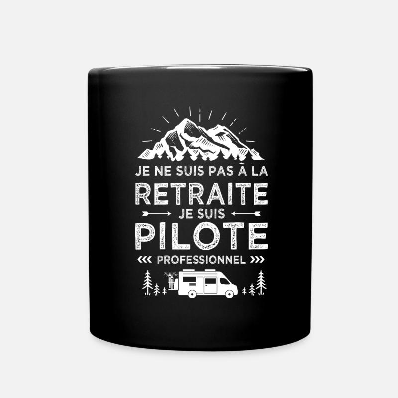 retraite camping car Cadeau retraité retritée - Mug uni - noir