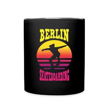 Skateboard Skateboardfahrer Berlin Skaten - Tasse einfarbig - Schwarz - Vorne