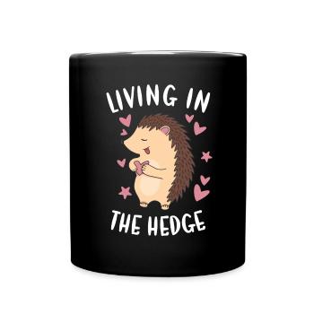 Hedgie Living In The Hedge Hedgehog - Full Colour Mug - black - Front