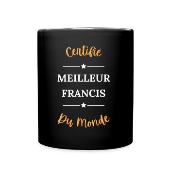 Certifié meilleur francis du monde - Mug uni - noir - Devant
