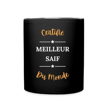 Certifié meilleur saif du monde - Mug uni - noir - Devant