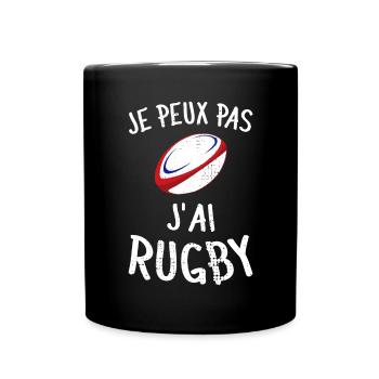 Je Peux Pas J'ai Rugby Joueur Maillot France Rugby - Tasse einfarbig - Schwarz - Vorne