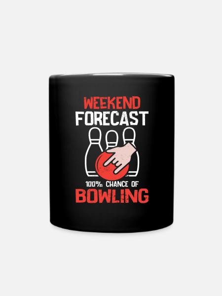 Bowling Bowlingkugel Bowlingbahn Strike - Tasse einfarbig - Schwarz