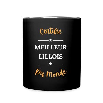 Certifié meilleur lillois du monde - Mug uni - noir - Devant