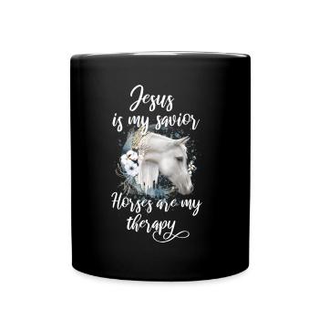 Équitation chrétienne - Mug uni - noir - Devant