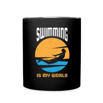 Swimmers Swimming 50 meters lane - Full Colour Mug - black - Front