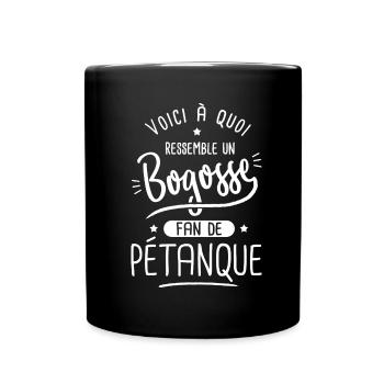 pétanque Bogosse joueur de boules fan de petanque - Mug uni - noir - Devant