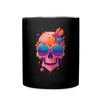 Pop Art Skull Illustration - Full Colour Mug - black - Front