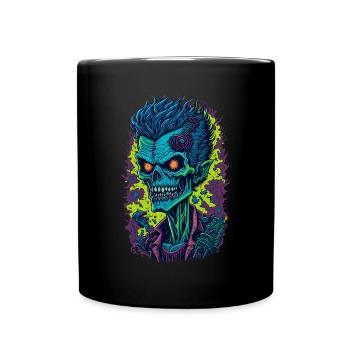 Zombie Illustration - Tasse einfarbig - Schwarz - Vorne