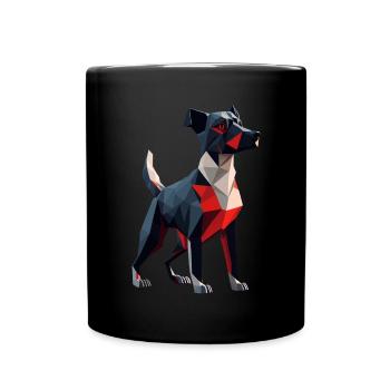 Dog Polygon Design - Full Colour Mug - black - Front
