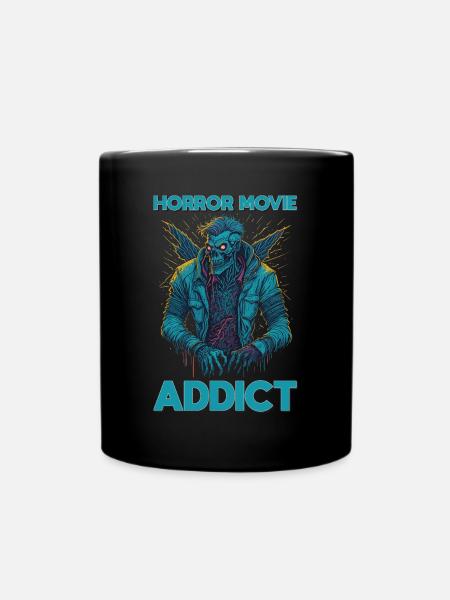 Horrorfilmsüchtig - Zombie Illustration - Tasse einfarbig - Schwarz