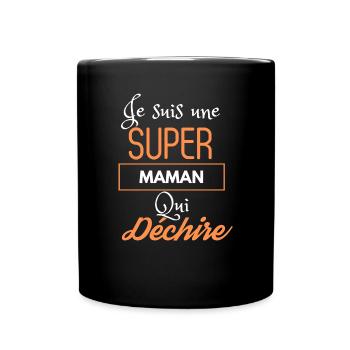 Super Maman qui Déchire : Expert en Sourires - Mug uni - noir - Devant