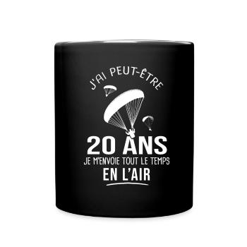 20 ans parapente humour anniversaire parapentistes - Mug uni - noir - Devant