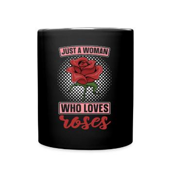 Botanischer Garten Blumen Frauen Geschenk Rose - Tasse einfarbig - Schwarz - Vorne