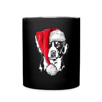 Santa Entlebucher Chien de montagne Signes de Noël - Mug uni - noir - Devant