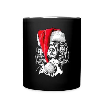 Santa Kleiner Münsterländer Weihnachten Wilsigns - Tasse einfarbig - Schwarz - Vorne