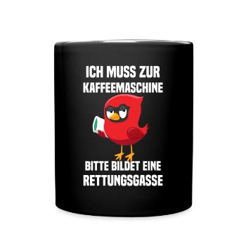 Kaffee Zubehör Koffein Getränk Wachmacher Kaffee - Tasse einfarbig - Schwarz - Vorne