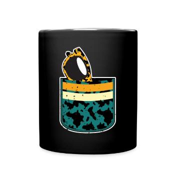 Vache Motif Lunettes De Soleil Cadeau Poitrine Poche Vache - Mug uni - noir - Devant
