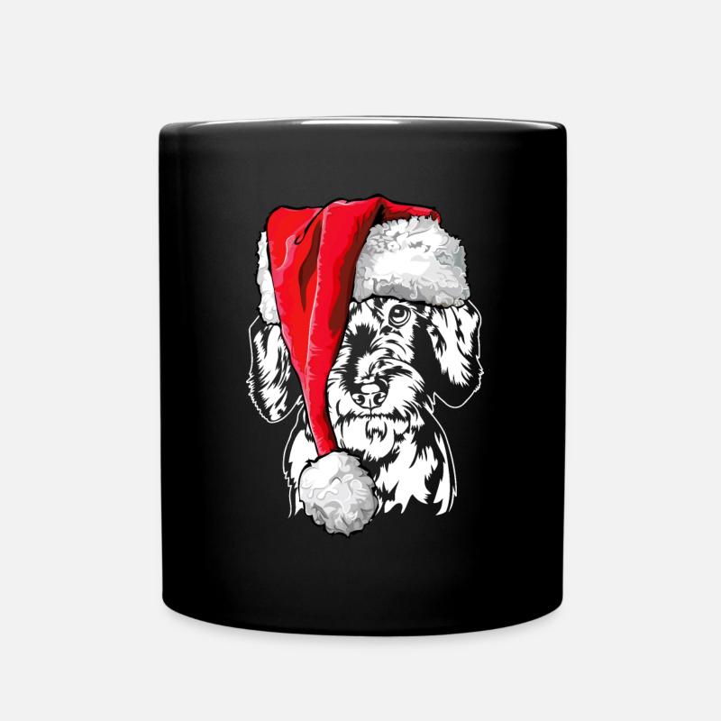 Santa Rauhaardackel Weihnachten Hunde Wilsigns - Tasse einfarbig - Schwarz