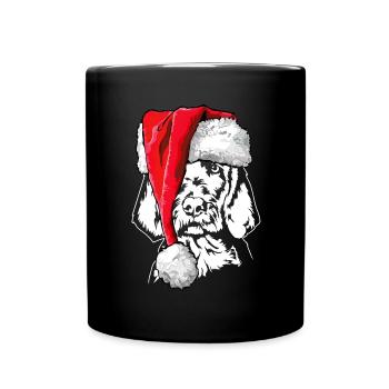 Santa Drahthaar Vizsla Weihnachten Hunde Wilsigns - Tasse einfarbig - Schwarz - Vorne