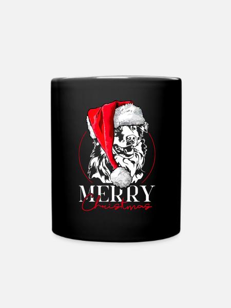 Santa Australian Shepherd Merry Christmas Wilsigns - Tasse einfarbig - Schwarz